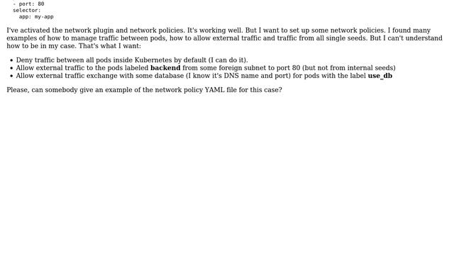 DevOps & SysAdmins: azure kubernetes network policy to allow some external hosts only for a pod смотреть онлайн