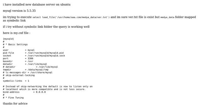 DevOps & SysAdmins: MySQL load_file() function always return null for symbolic link смотреть онлайн