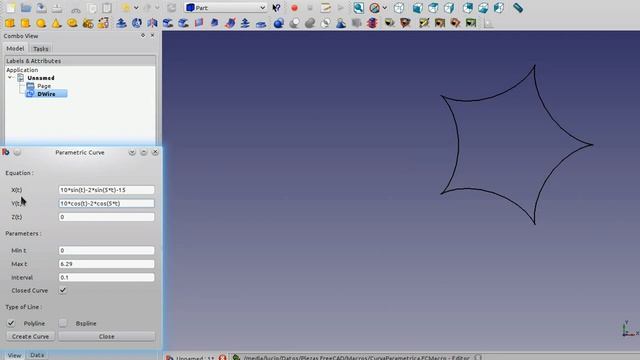 FreeCAD Parametric Curve Macro смотреть онлайн