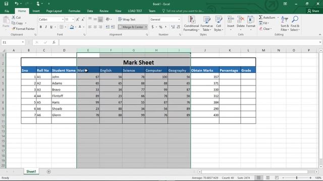 How to Create Mark Sheet with Percentage and Auto Grade Calculation in MS Excel. смотреть онлайн