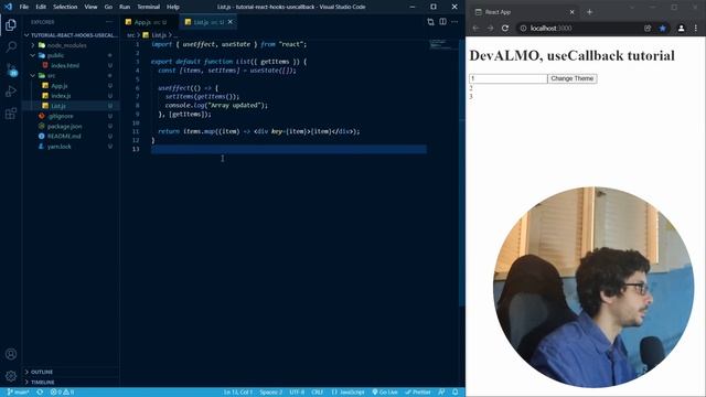 Tutorial React Hooks - useCallback смотреть онлайн