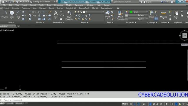How to draw Multi Line in AutoCAD смотреть онлайн