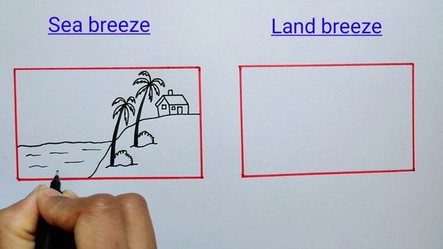 Sea breeze and land breeze drawing|class 7 sea breeze and land breeze diagram смотреть онлайн