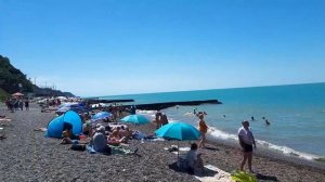 Обзор пляжа Дедеркой, столовая у моря.