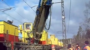 Установка новой опоры контактной сети