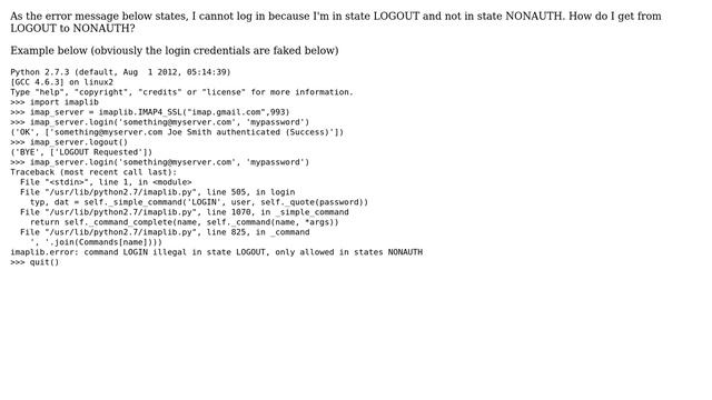 Why can't I login to an imap server twice in Python? смотреть онлайн