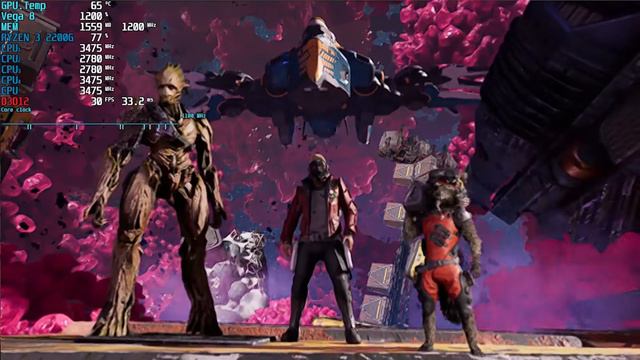 Marvel's Guardians of the Galaxy - Ryzen 3 2200G Vega 8 & 16GB RAM with FidelityFX Super Resolution смотреть онлайн