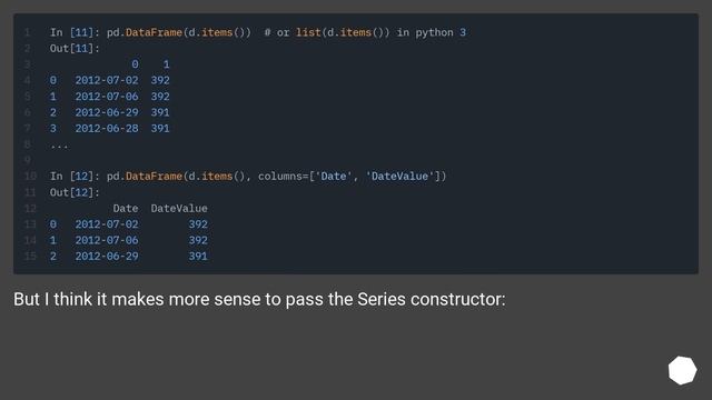 Convert Python dict into a dataframe смотреть онлайн