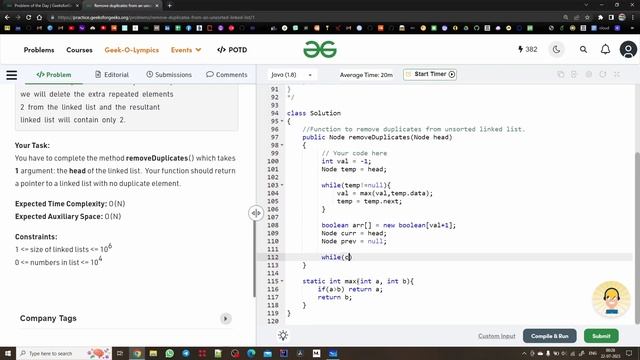 #24 POTD gfg, Remove duplicates from an unsorted linked list solution | Puneet Kumar IIITD смотреть онлайн