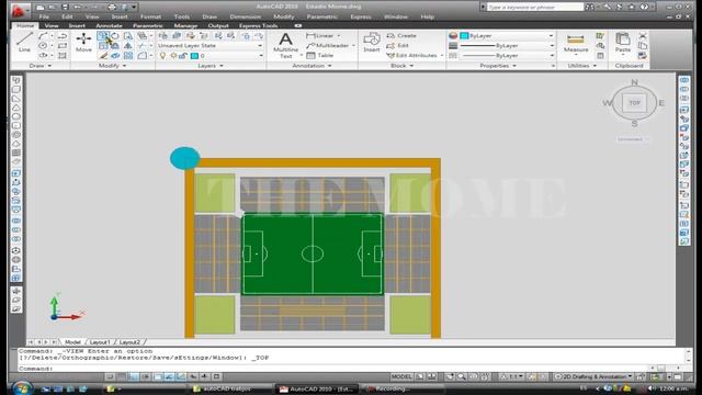 autocad 2010 - estadio de futbol смотреть онлайн