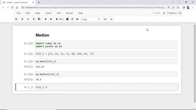 Lecture3: Calculating the median in python Statistics for data science and machine learning смотреть онлайн