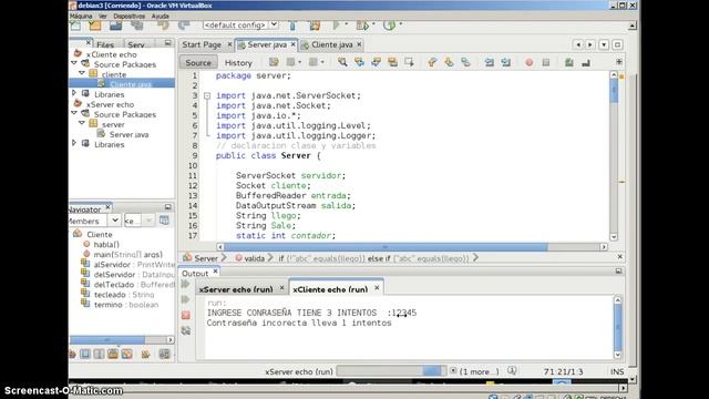 Socket con java , sobre debian смотреть онлайн