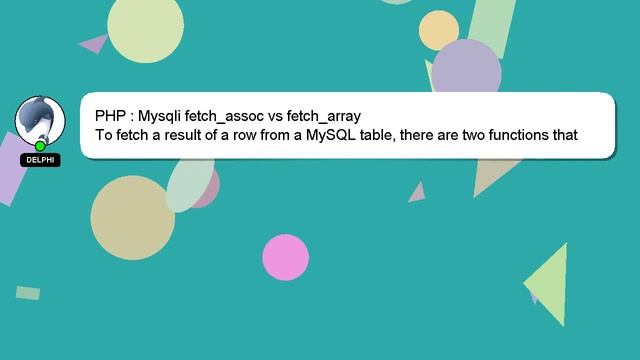 PHP : Mysqli fetch_assoc vs fetch_array смотреть онлайн