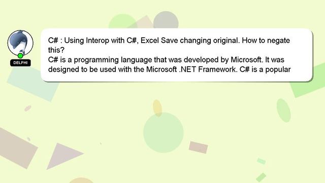 C# : Using Interop with C#, Excel Save changing original. How to negate this? смотреть онлайн