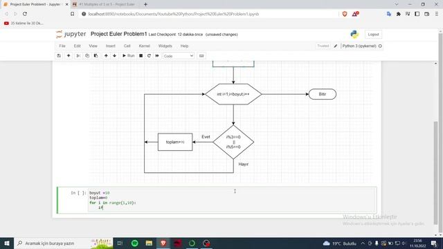 Project Euler Problem 1: 3 veya 5 in Katları Çözümü Python (jupyter notebook) смотреть онлайн