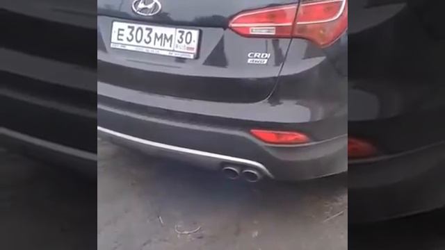 Santa Fe 2.2 2014 года выпуска. Тюнинг выхлопной системы! смотреть онлайн