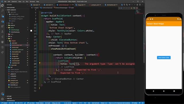 Bottom Sheet Widget in Flutter | Flutter Complete Crash Course | Flutter Widgets | 30DaysOfFlutter смотреть онлайн