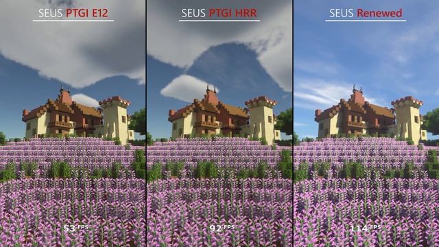 Minecraft SEUS PTGI E12 vs PTGI HRR vs Renewed | Visuals & FPS Comparison смотреть онлайн