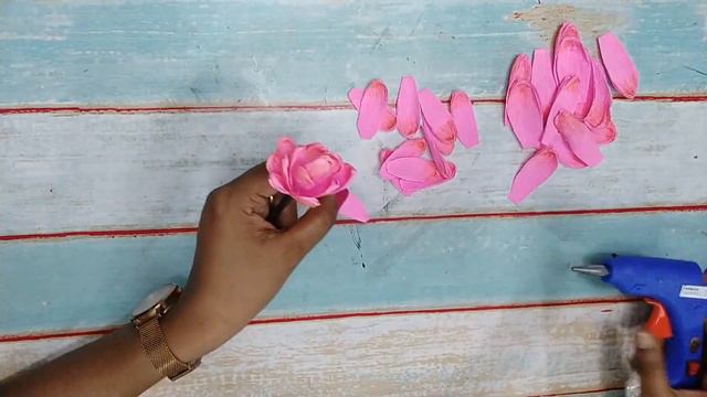 How to make beautiful stone lotus flower with crepe paper. @m8art333 смотреть онлайн