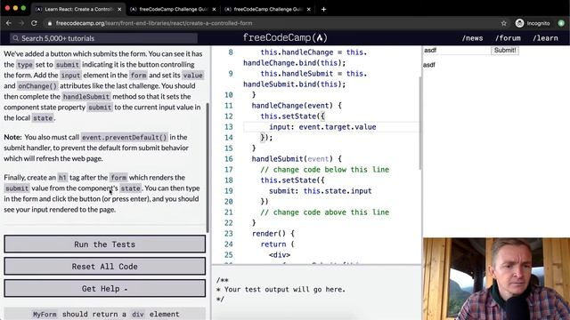 Create a Controlled Form - React - Free Code Camp смотреть онлайн