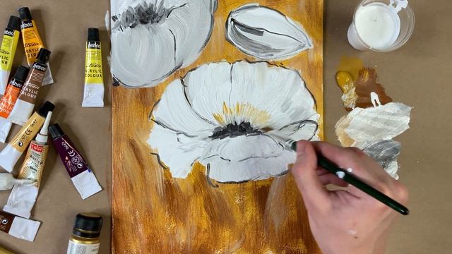 Интерьерная Картина своими руками / Рисуем строительными белилами и акрилом смотреть онлайн