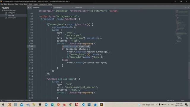 PHP AJAX CRUD смотреть онлайн