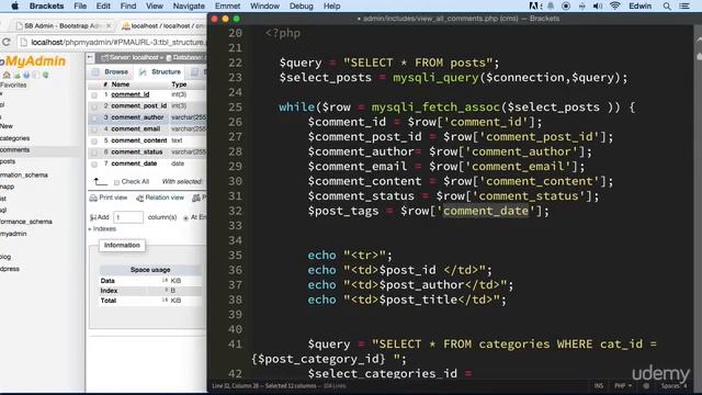 3 Creating the Query for displaying comments in admin part 1 - CMS COMMENTS - PHP COURSE CMS PROJEC смотреть онлайн