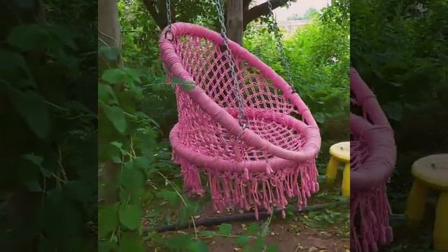 Подвесное кресло-качель в технике макраме/hanging chair hammock macrame смотреть онлайн
