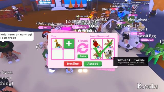 Шок! отклонила трейд? неон жираф в адопт ми! neon giraffe mega trade in adopt me! смотреть онлайн