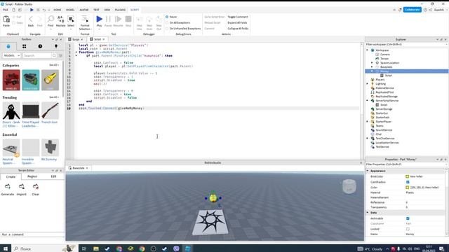 Как сделать монету которую можно подбирать и вам добавляются деньги? В Roblox Studio! смотреть онлайн