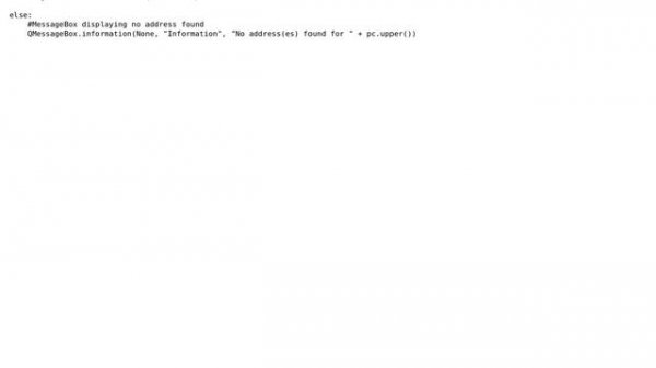 GIS: QGIS Python Postcode Search Error