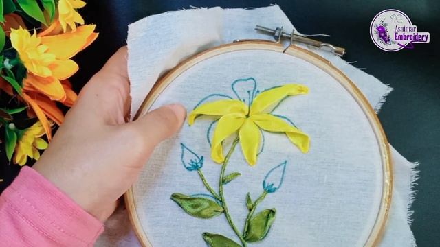 Ribbon Embroidery Flower - African Queen Lily смотреть онлайн