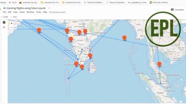 Tracking flight location using Folium and Pandas Python. смотреть онлайн