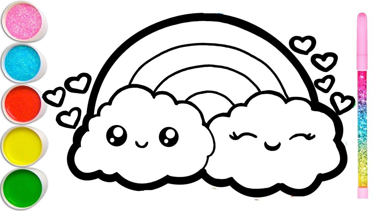 How to draw a cute cactus, a dog, a bathroom, a rainbow, a bed for children смотреть онлайн