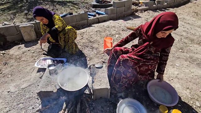 Nomadic Family House Construction: Maryam Working On The Kitchen While Hearing A Strange Noise