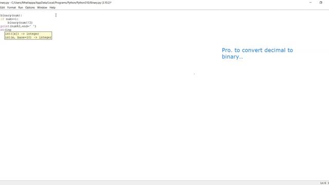 Day 4 Python Program to convert decimal to binary #python #decimal #binary #convert смотреть онлайн