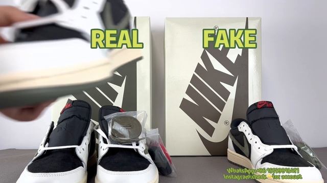 Real VS Fake Travis Scott Air Jordan 1 Low Olive смотреть онлайн