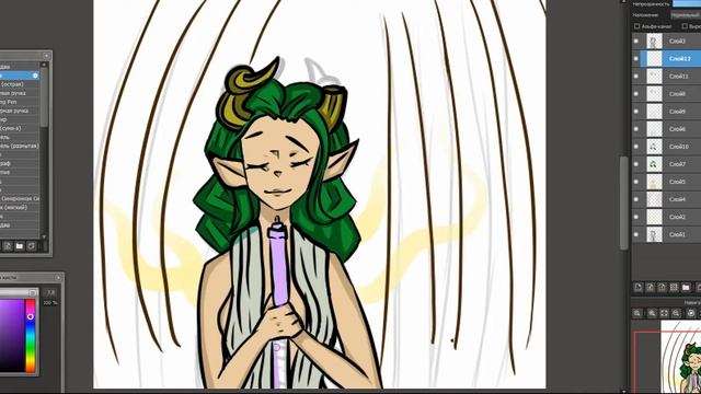 Урок рисования | Speedpaint | Обитательница леса смотреть онлайн