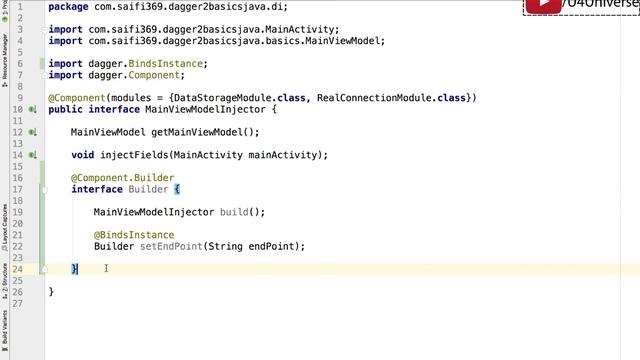 Dagger2 for Beginners-14 | Extending @Component with @Component.Builder & @BindsInstance |U4Univers смотреть онлайн