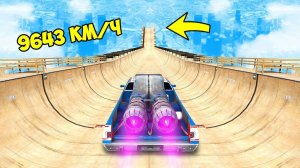 СПУСК БЕЗ ТОРМОЗОВ НА ЧИТЕРСКОЙ КАСКАДЁРСКОЙ МАШИНЕ ПО ТРАМПЛИНУ  ГТА 5 МОДЫ РАЙЛЮХА