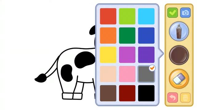 Корова Раскраска Рисуем Корову смотреть онлайн