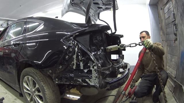 Кузовной ремонт Ford Fusion. ЗАДНЕЙ ЧАСТИ. Ford Fusion body repair. THE BACK PART. смотреть онлайн
