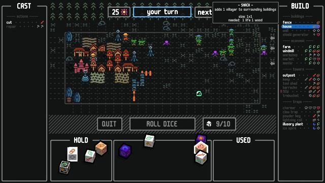 Luckitown - A tower defense game where you roll dice to build new structures and defend your town! смотреть онлайн