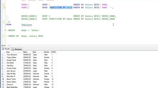 PARTITION BY, RANK() and DENSE_RANK() - Extended Coverage - See Description смотреть онлайн