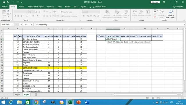 Como EXTRAER DATOS de una BASE DE DATOS en EXCEL || Función BDEXTRAER смотреть онлайн