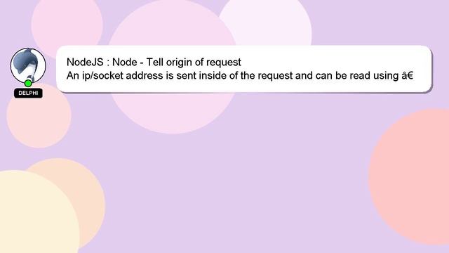 NodeJS : Node - Tell origin of request смотреть онлайн
