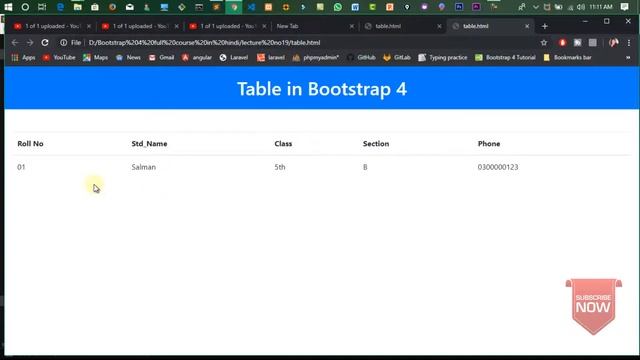 Bootstrap 4 Tutorial in Hindi Part 19: Bootstrap 4 Table and its Class in Hindi/Urdu смотреть онлайн