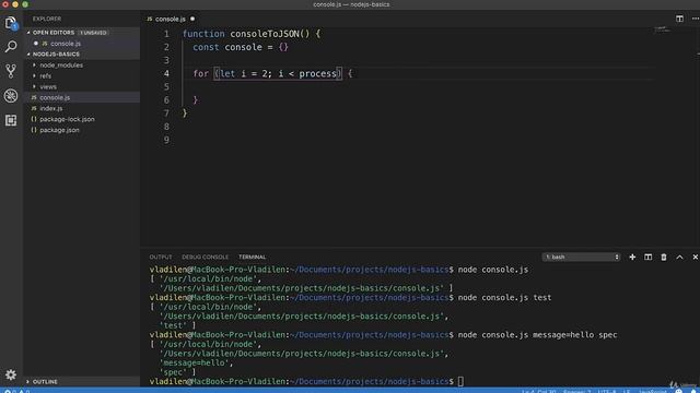 Полное руководство Node.JS. Урок 17. Работа с консолью смотреть онлайн