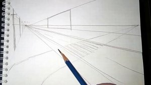 Пейзаж в перспективе с двумя точками схода