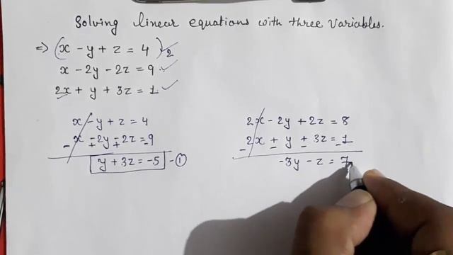 How to solve linear equations with three variables simultaneously ll by Elimination method ll смотреть онлайн